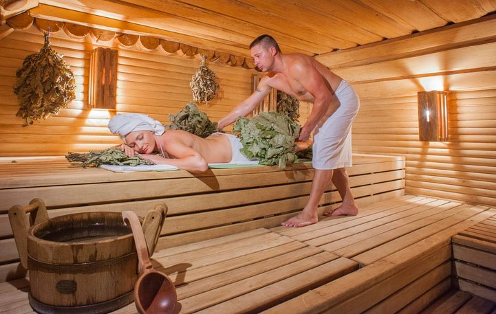 Банный массаж, парилка, баня, веник